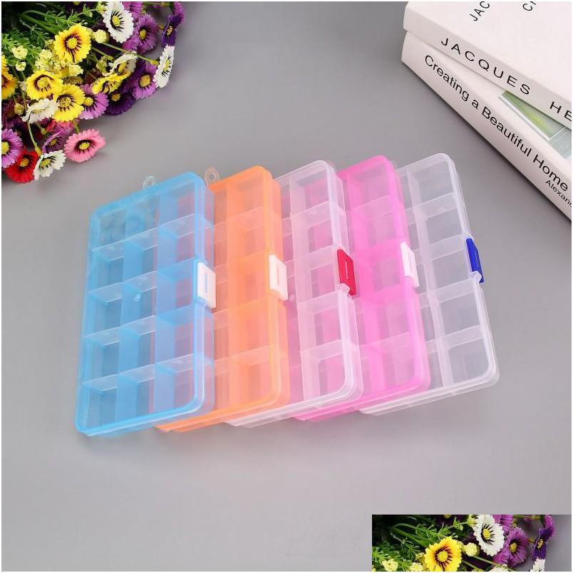 

Jewelry Boxes 15 Compartment Plastic Clear Storage Box Transparent Rec Case For Necklace Earrings Rings Drop Delivery Packagi Dhgarden Dhozj