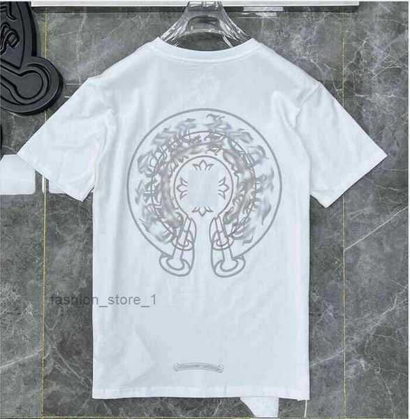 

Chromes Men's T-shirts Fashion Mens t Shirts Top Ch White Short Casual Embossed Letter Horseshoe Sanskrit Cross Pattern Designers Tees Graffiti 10 PMYD, 17