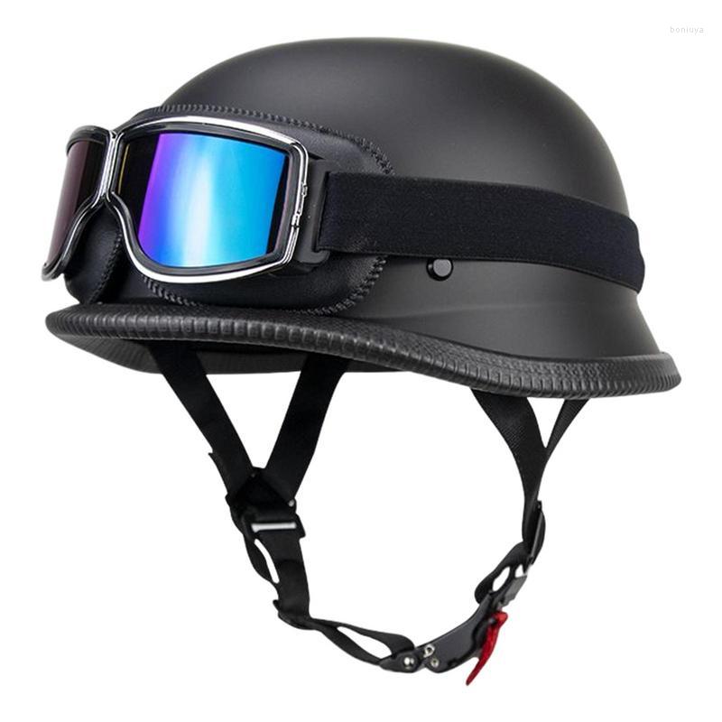 

Motorcycle Helmets Baseball Cap Half-face Hard Hat Summer Retro Half With Visor Goggles For ATV Adults Men, Xl