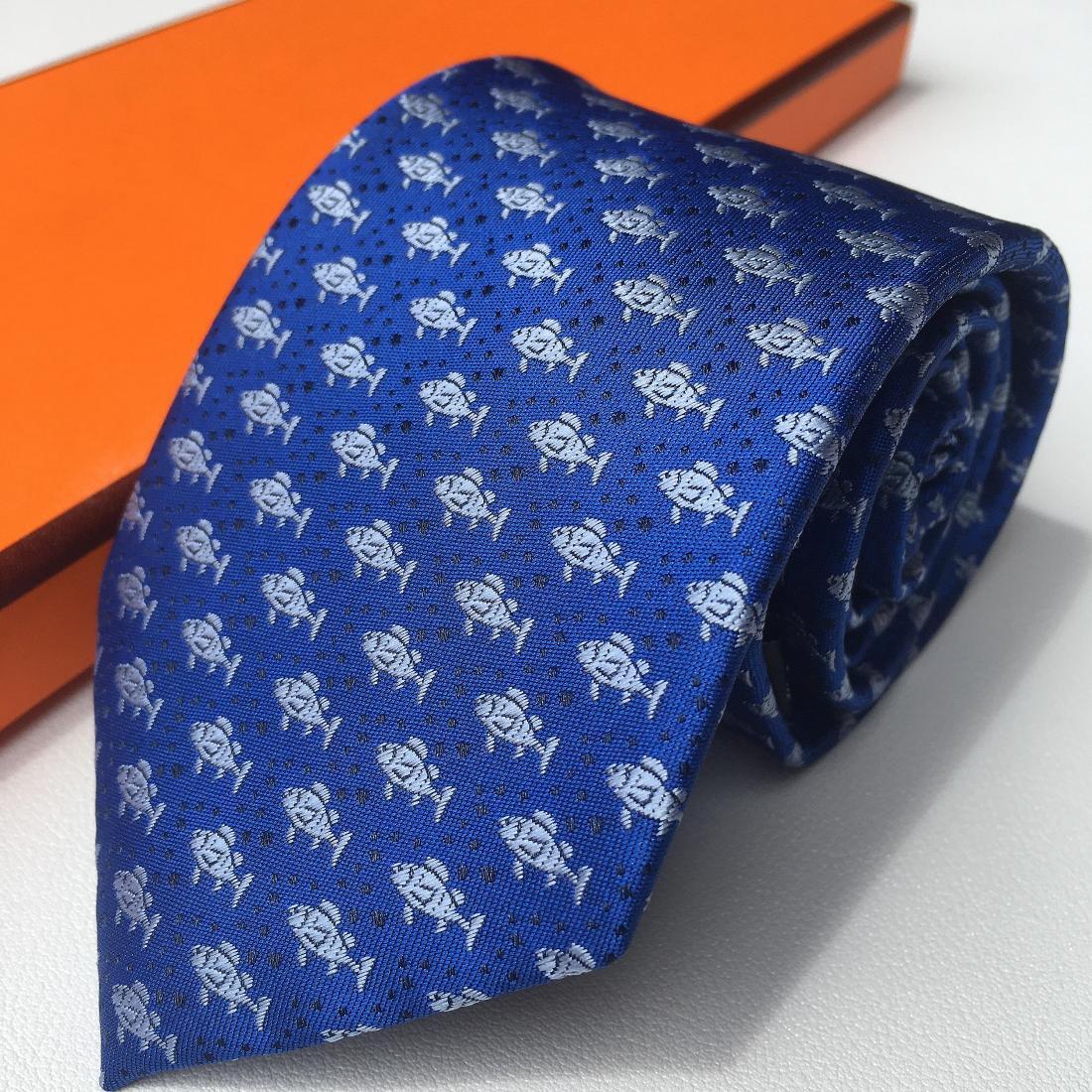 

Men's Silk Tie Fashion Brand Design Blue Animal Jacquard Classic printing Yarn-Dyed Handmade Woven Retro Wedding party Business Casual Suit Neck Ties with Box