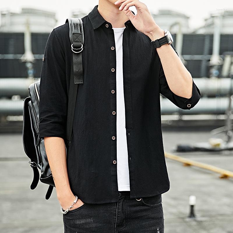 

Men's Casual Shirts Men's Cotton Linen Loose Blouse Grid Long Sleeve Tee Shirt Autumn Plus Size 4xl Fashion Handsome T, Beige