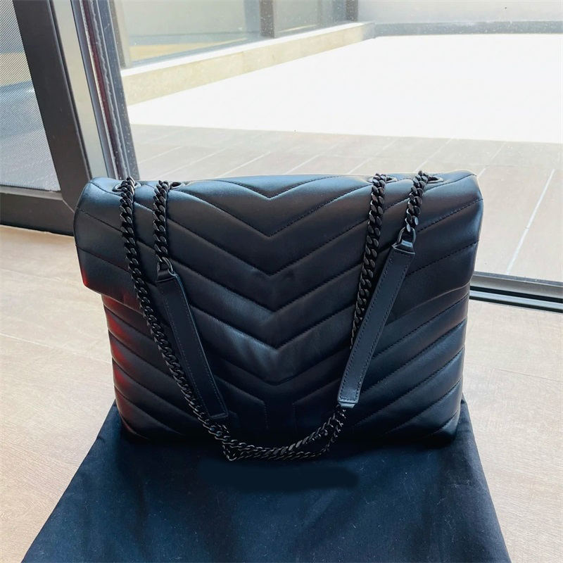 

LOULOU shoulder bag for women black designer crossbody bags with zipper solid color unique design metal letters decor envelope bag quilted stitching XB019 E23, 2#