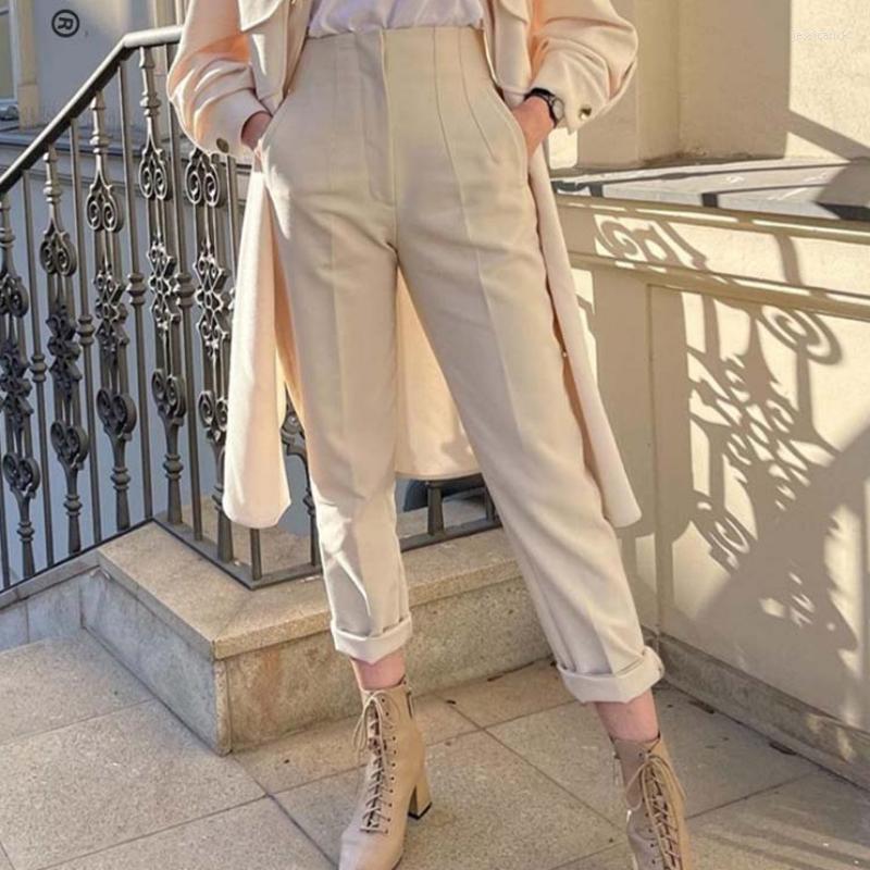 

Women's Pants 2023 Chic Fashion Office Wear For Women Woman Vintage High Waist Zipper Female Ankle Trousers Mujer Gothic, As shown