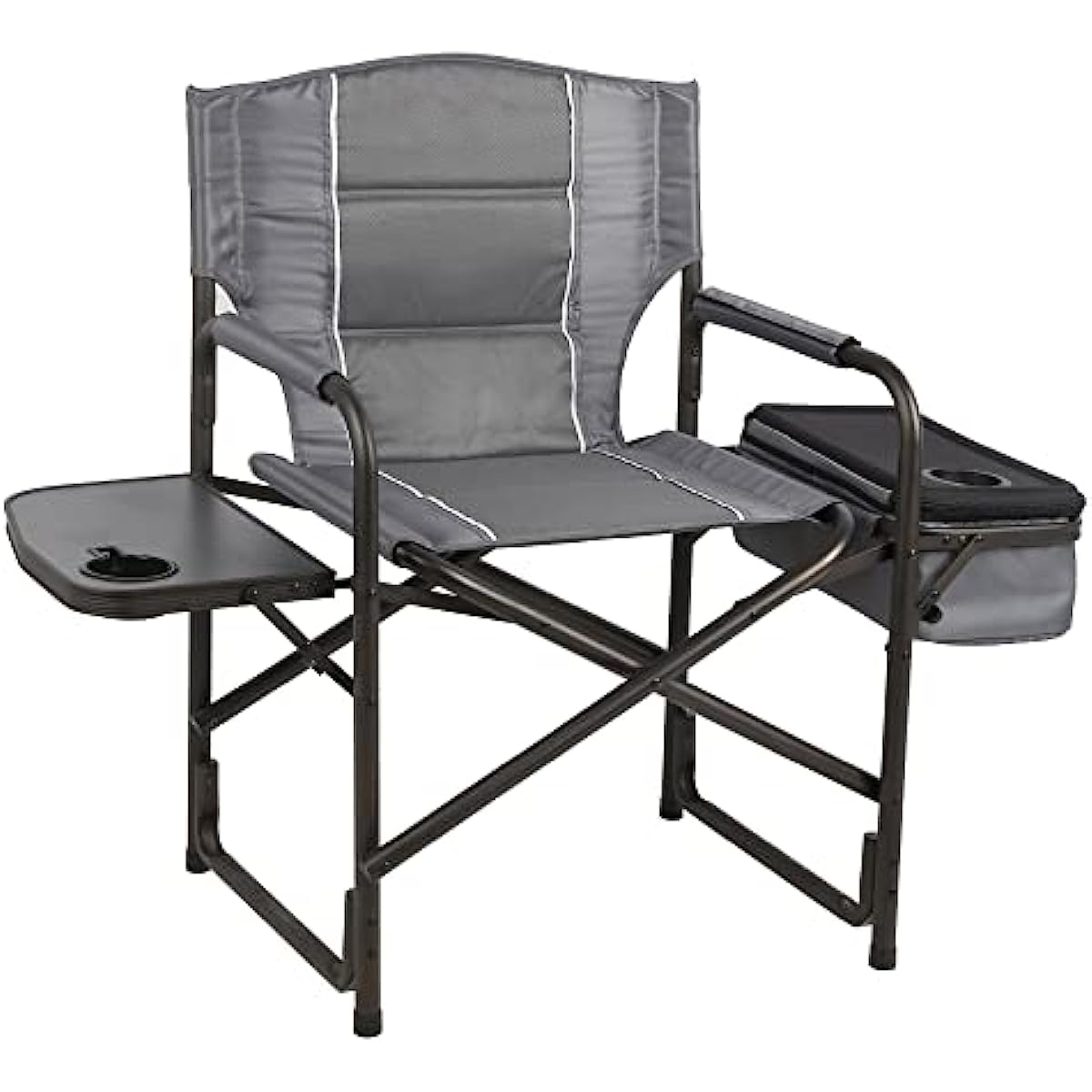 

Laurel Outdoor Folding Director s Chair with Cooler Bag & Side Table Gray