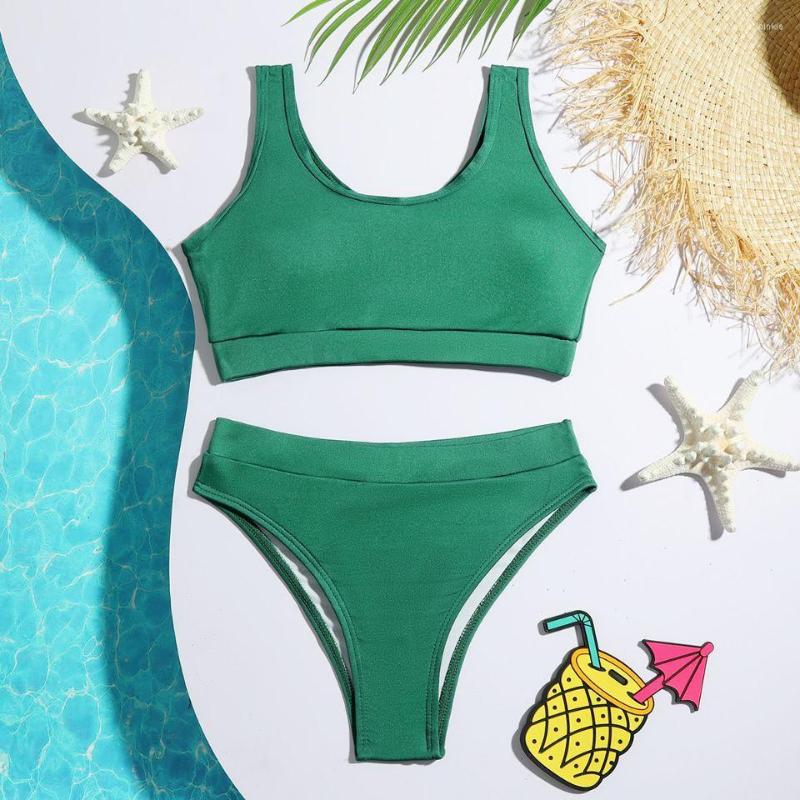

Women's Swimwear 2023 European And American Sexy Solid Color Medium Large Children's Bikini Girls' Swimsuit Factory Wholesale, Picture color