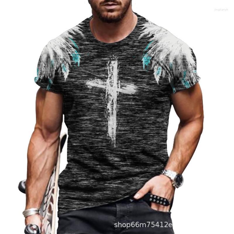 

Men' T Shirts 2023 Men' Shirt Crucifix 3D Printed Summer Casual Sportswear Vintage O Neck Short Sleeve Tops Fitness Men Tee, Szj-12001