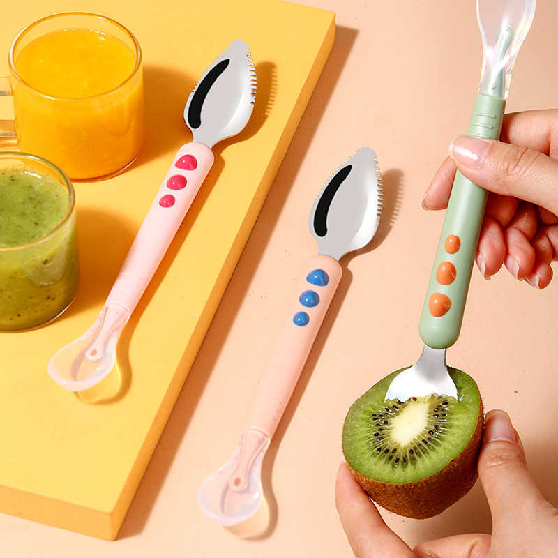 

Cups Dishes Utensils Baby Fruit Scraping Mud Spoon Feeding Spoon Soft Silicone Spoon Baby Easy To Eat Fruit Spoon Mother And Baby Supplies AA230413