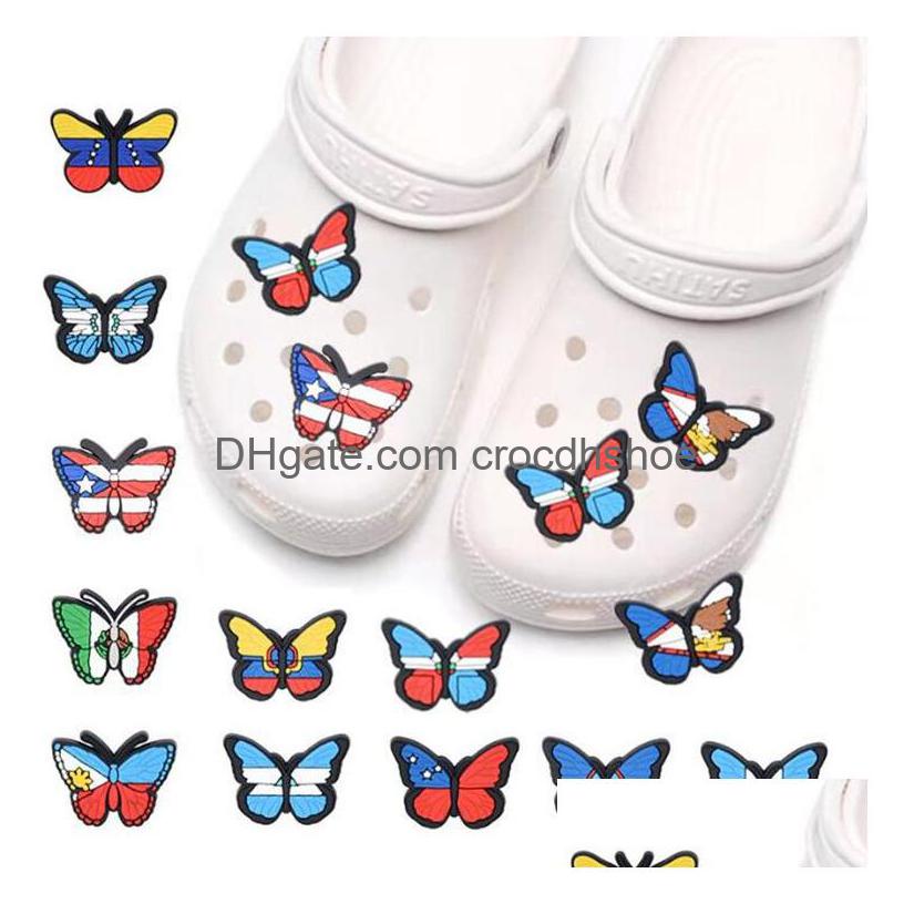 

Shoe Parts Accessories Christmas Croc Pvc Charms Custom Butterfly Decoration For Kids Drop Delivery Otgck