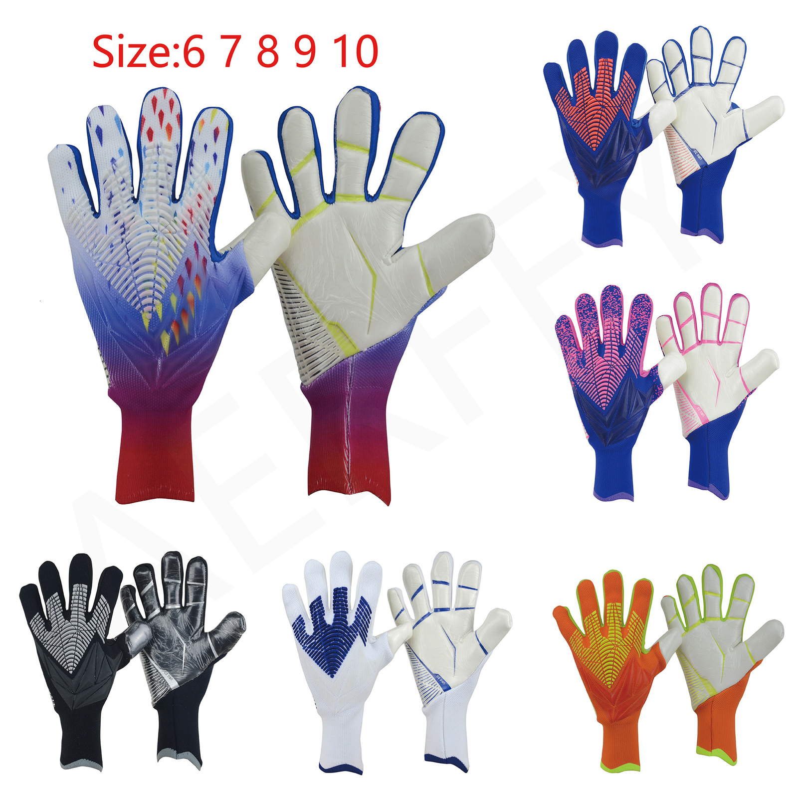 

Sports Gloves Adults Kids Goalkeeper Goalie Thicken Latex Football Soccer Antislip Protection Children 230413, Qatar