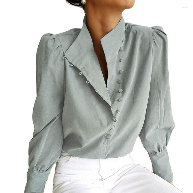 

Women' Blouses Women Shirts Cotton Long Sleeve Spring Summer Casual Loosen Female Tops Solid Elegant Office Lady With Button, Black