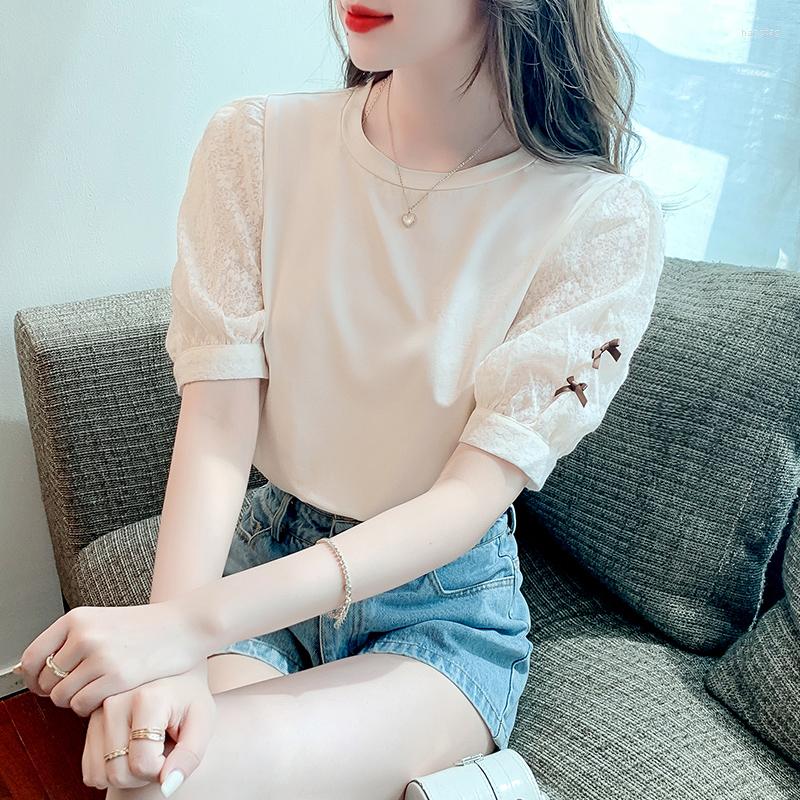 

Women' Blouses Fashion Patchwork Shirts Ladies Elegant Women' 2023 Spring Summer Short Sleeve Tops Blusas Mujer, Pictures