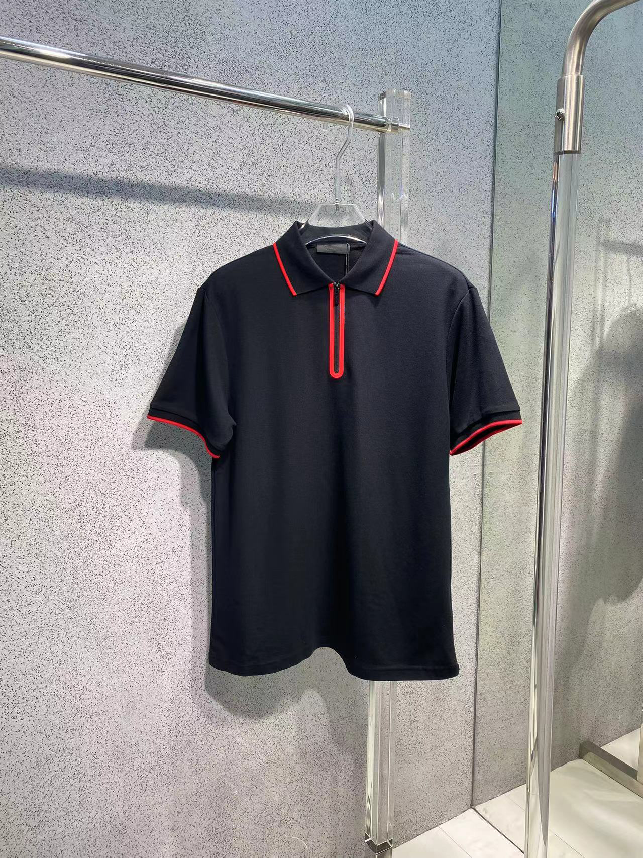 

New Summer Mens POLO fashion zipper access design European size luxury brand designer POLO shirt, White