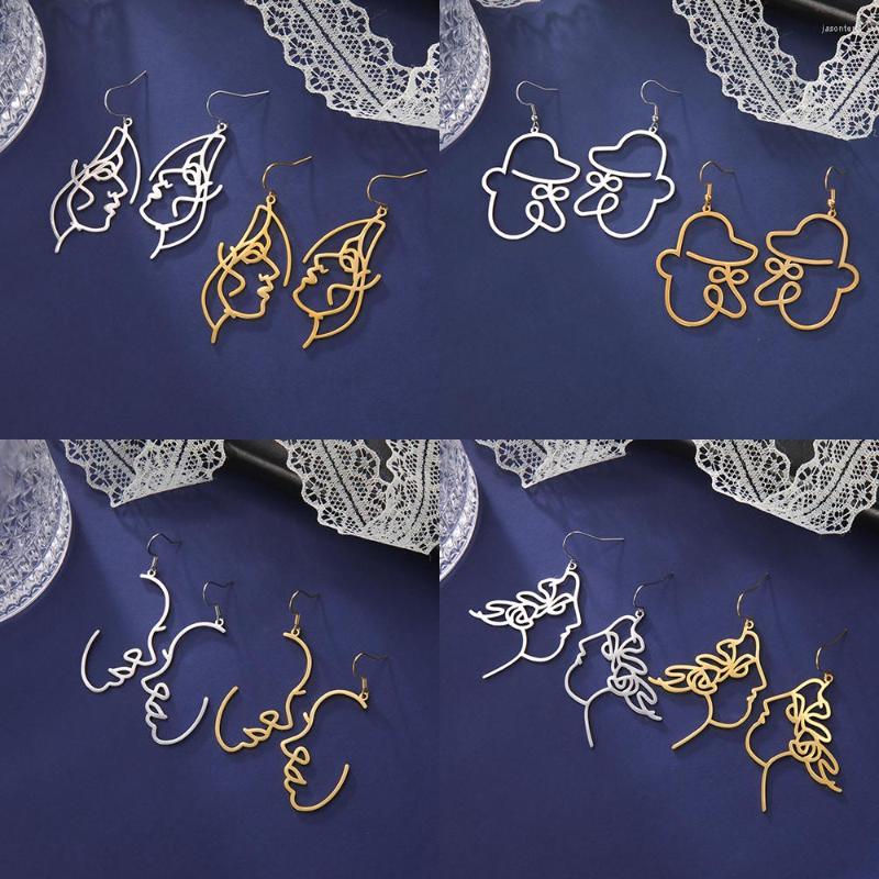 

Dangle Earrings Sipuris Cartoon Human Abstract Face Stainless Steel For Women Retro Vintage Hollow Out Jewelry Accessories Gifts