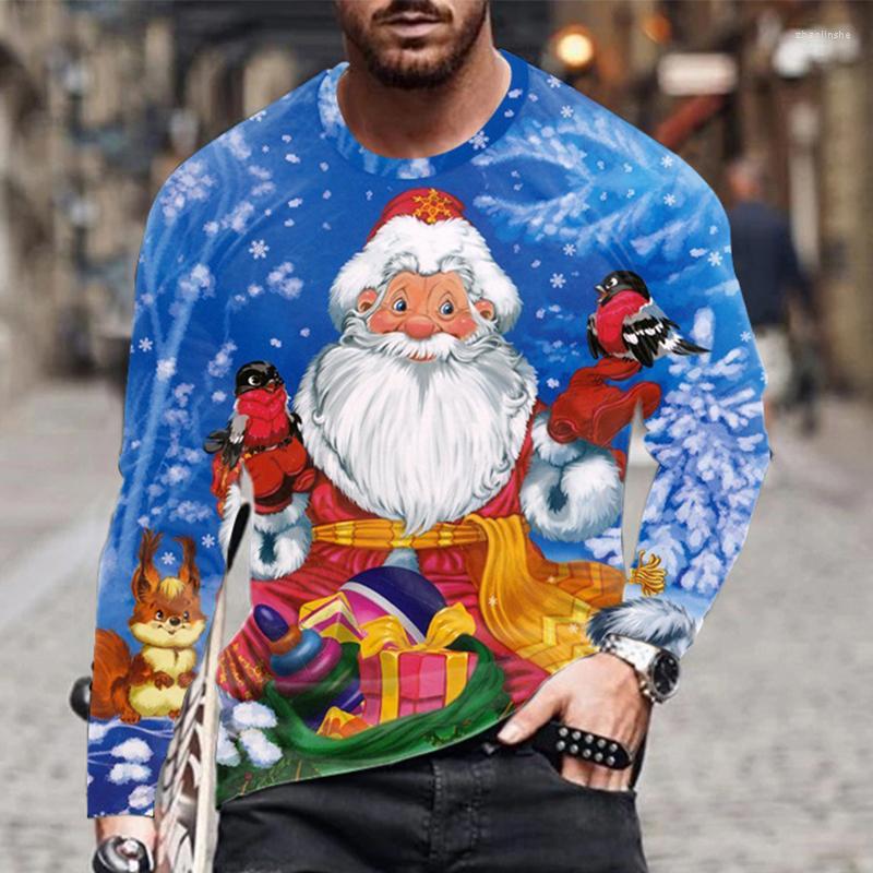 

Men's T Shirts Men's Autumn Long Sleeve T-shirt Male Sport Tshirt Christmas Print Shirt Santa Claus Tee Tops Streetwear Clothes For Men, Nsc001-11