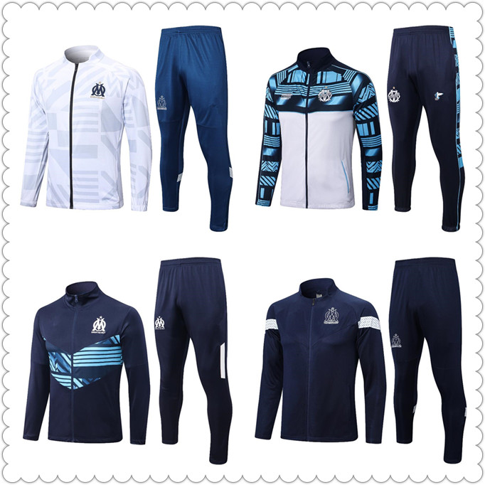 

22 23 Marseilles Long zipper tracksuit soccer jacket sets Survetement 2022 2023 OM maillot foot MILIK PAYET football jackets training suit jogging