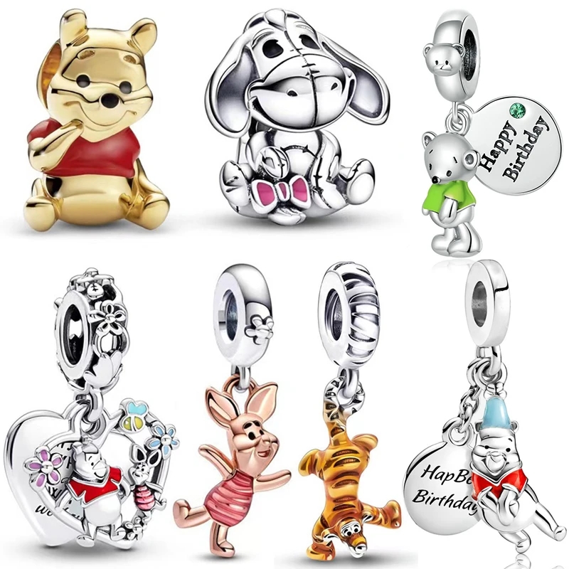 

2023 New 925 Sterling Silver Pandora Charm Mini Bear Pig Pendant Jewelry, Used for Bracelet Women's Jewelry Accessories