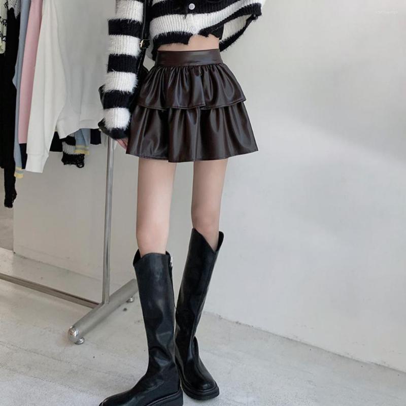 

Skirts Stylish Tutu Skirt Pleated Hem Fluffy Ladies Mini Office Casual, Black