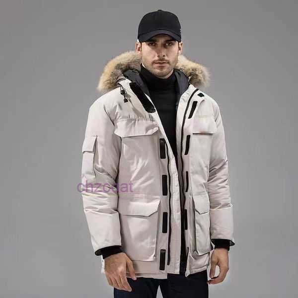 

Same style clothing designer parka down men's jacket canada men's winter jason puffer fish fur hoodie fourrure couple outerwear manteau hiver jacke GJ1S