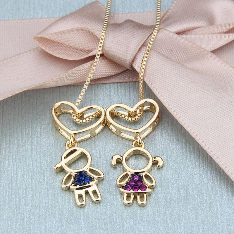 

Pendant Necklaces Gifts Multicolor 2023 Fashion Cubic Zirconia Girls Boys Necklace Trendy Jewelry Heart Charm Love