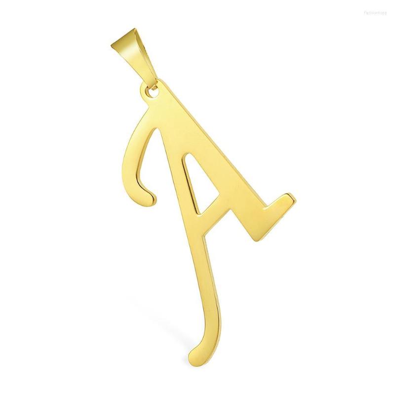 

Pendant Necklaces Mens Womens Letter Unisex Fashion Gold Color Smooth Stainless Steel Charm Jewelry Gifts LKP420