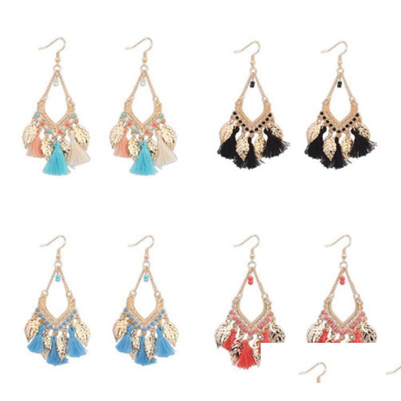 

Dangle Chandelier New Design Long Tassel Earrings Charm Feather Pendant For Women 4 Colors Drop Delivery Jewelry Dhgarden Dhzjm