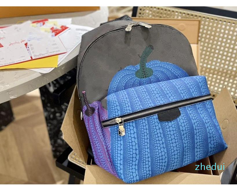 

2023-Backpack Bag Men's Designer Backpacks Painted Dots print Large Capacity Briefcase Laptop Travel Outdoor Bag For Men, Black