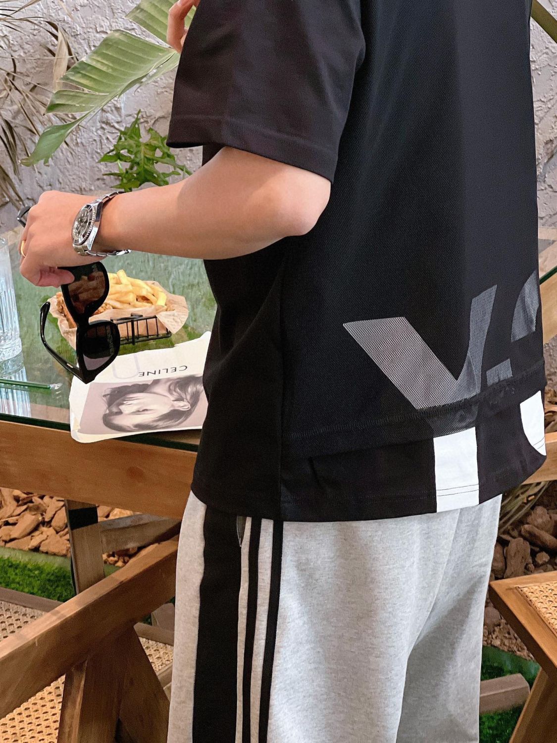 

Mens T Shirts Womens Summer Y3 Letter Printing Splicing T-shirt Sweatshirt with Round Neck and Loose Short Sleeves, White