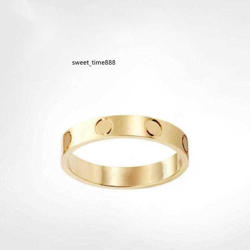 

Designer Ring Titanium Steel Silver Love Rings Men and Women Rose Gold Jewelry Couples Christmas Ring Gift Party Wedding Accessories Size 5-11 Width 4-6 mm