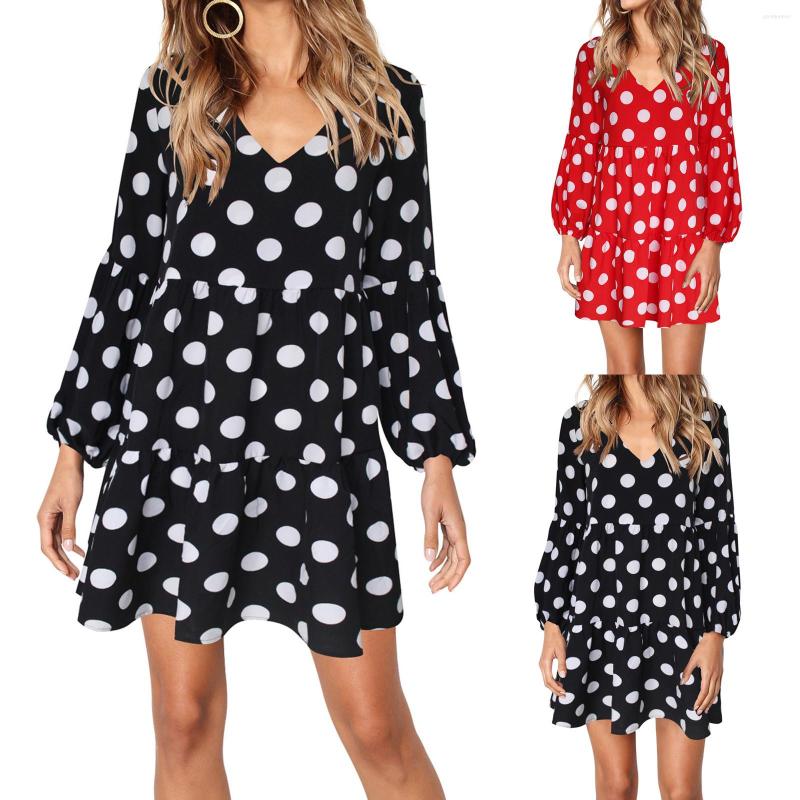 

Casual Dresses Dress For WomenPolka Dot PrintDaily PartyCasual Loose, Red