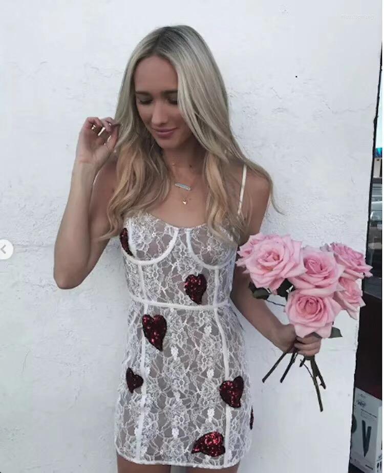

Casual Dresses Womens Arrival 2023 Summer Lace Sexy Club Spaghetti Strap Party Dress Elegant Bodycon Sundress For Wedding, White