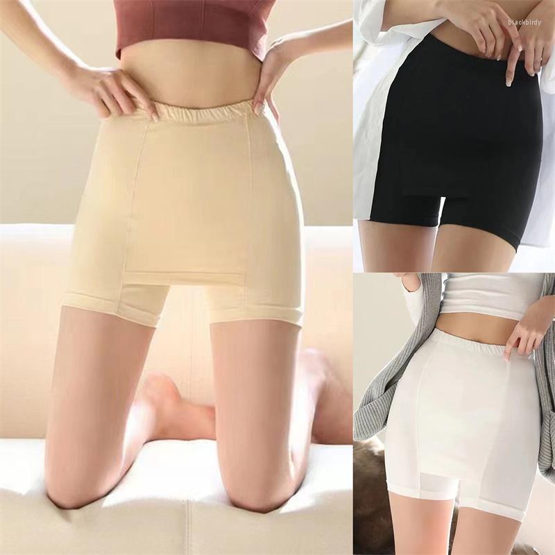 

Women's Leggings Women Shorts High Waist Double Layer Safety Thin Sliming Fit Seamless Summer Lifting Hips Abdomen Lady Clothing, Skin-color