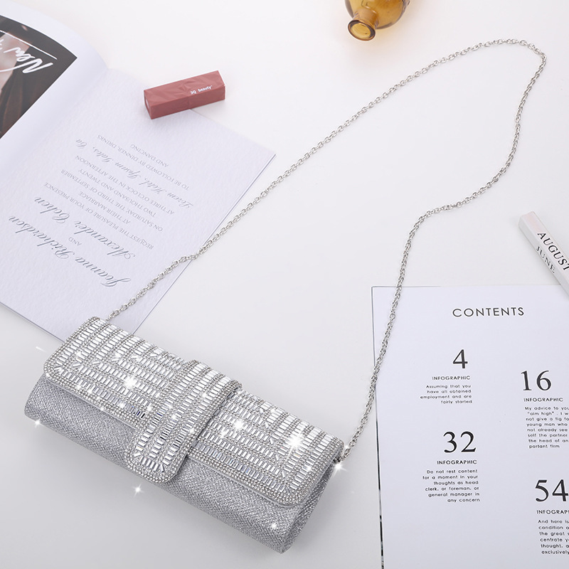 

Evening Bags Women Evening Clutch Bag Diamond Sequin Wedding Clutch Purse Handbag Party Banquet Black Gold Silver Two Chain Shoulder Bag 230414