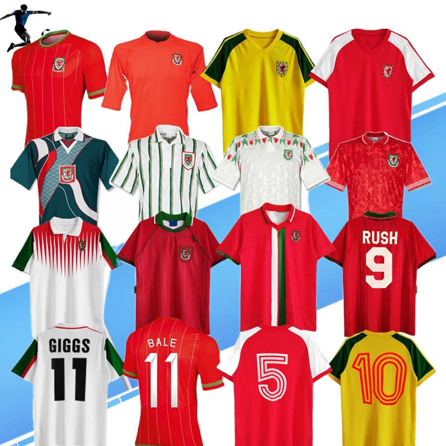 

1982 1976 2000 2002 Wales retro soccer jerseys 1991 1993 1994 1995 1996 1998 15 16 Giggs Hughes BALE Rush Boden Speed vintage classic football shirt, 1976 away jersey