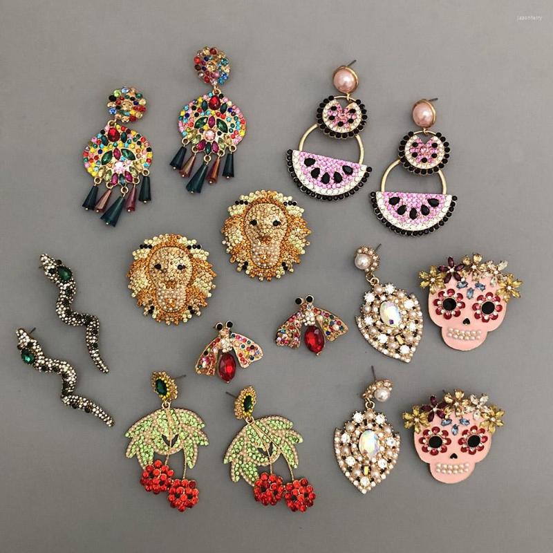 

Dangle Earrings Wholesale JUJIA Crystal Women Large Big Statement Baroque Rhinestone Long Jewelry