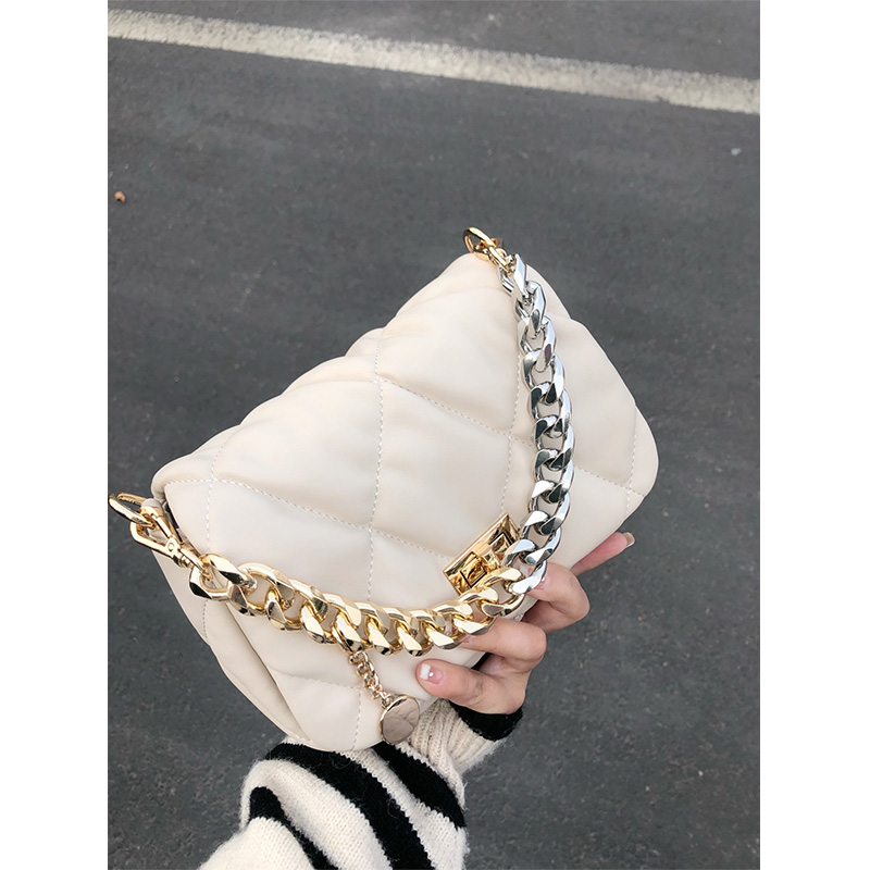 

Women's New Popular Pineapple Bag Portable Chain Bag Shoulder Crossbody Bag, White