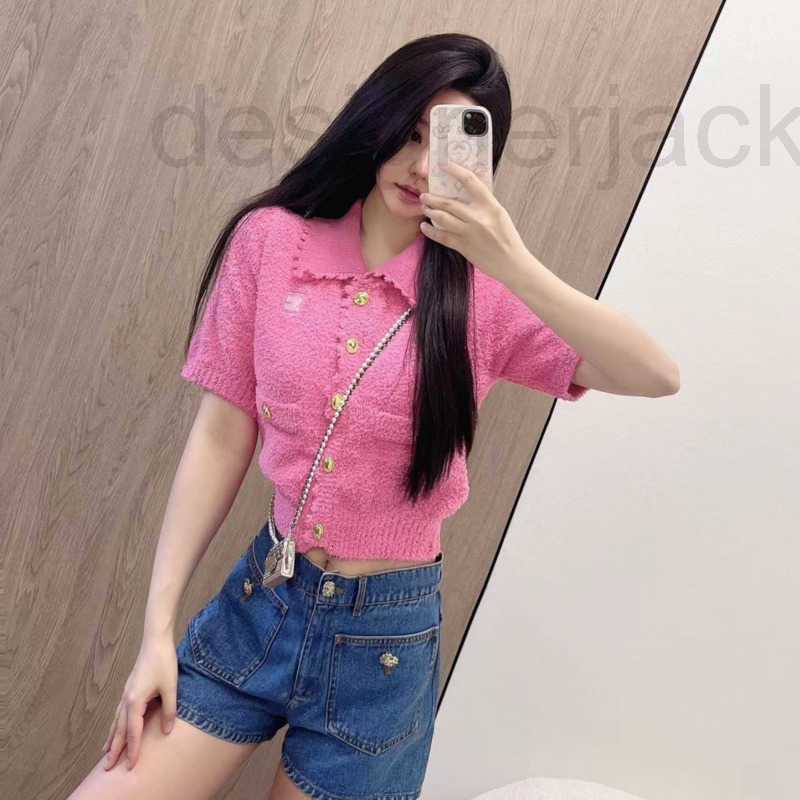 

Women' Sweaters Designer womens knitted sweater sweaters fashion letter cardigan coat slim fit short sleeved lapel T-shirt ebrity women clothing V9B5, White