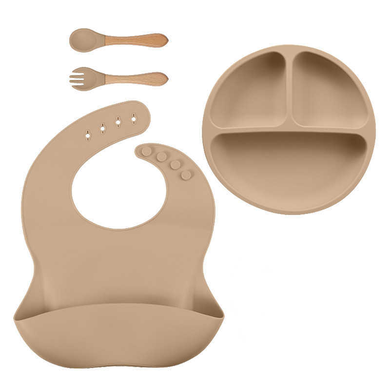 

Cups Dishes Utensils 5/4PC Solid Baby Silicone Tableware Set with Divided Baby Plates Feeding Bowls Straw Cup and Spoon for Toddler Training BPA Free AA230413