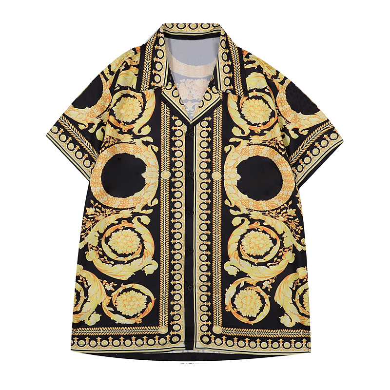 

Fashion Hawaii Floral Letter Print Beach Shirts Men's Designer Silk Bowling Shirt Casual Shirts Men Summer Short Sleeve Dress Shirts -3XL, Customize