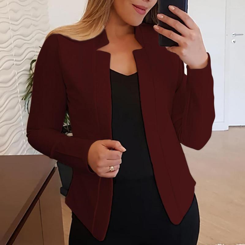 

Women' Suits Chic Autumn Blazer Intellectual Temperament Anti-Pilling Women Open Front Coat Anti-fade Jacket Outerwear, Blue