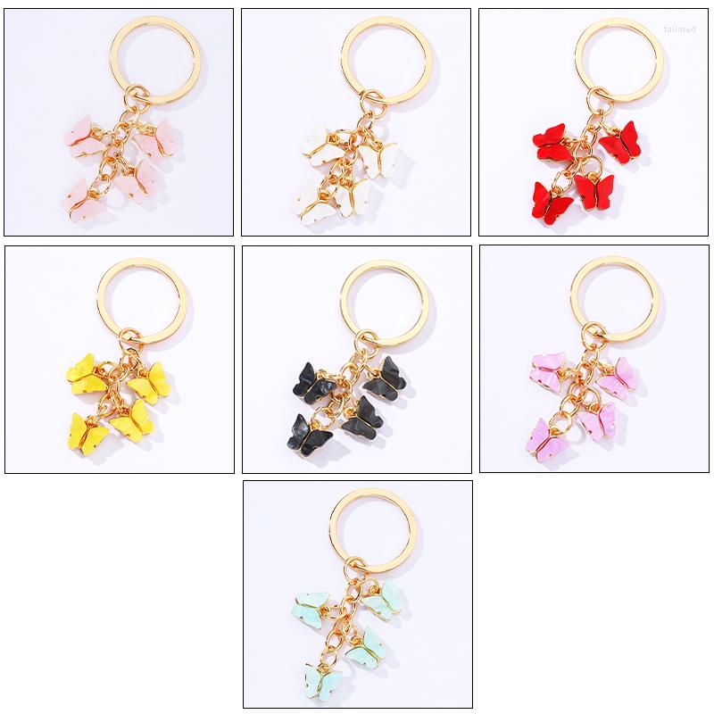 

Keychains Simple And Sweet Butterfly Keychain Cute Alloy Color Pendant Bag Ornaments