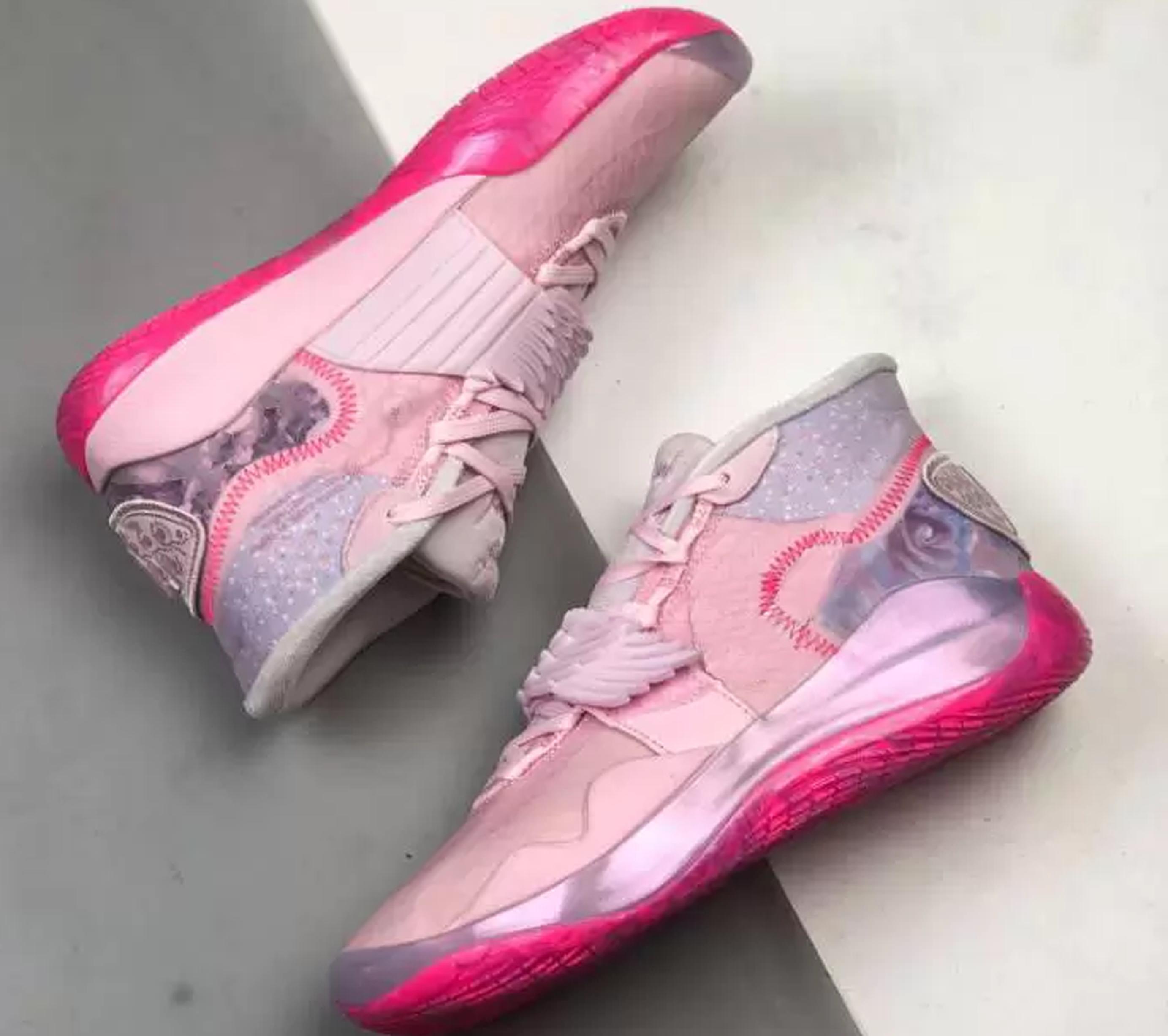 

DLT Kevin Durant Zoom KD 12 EP XMAS What the Aunt Pearl Pink Sole Broken flower Athletic Outdoor Sports Men And Women All Star Big hot A4