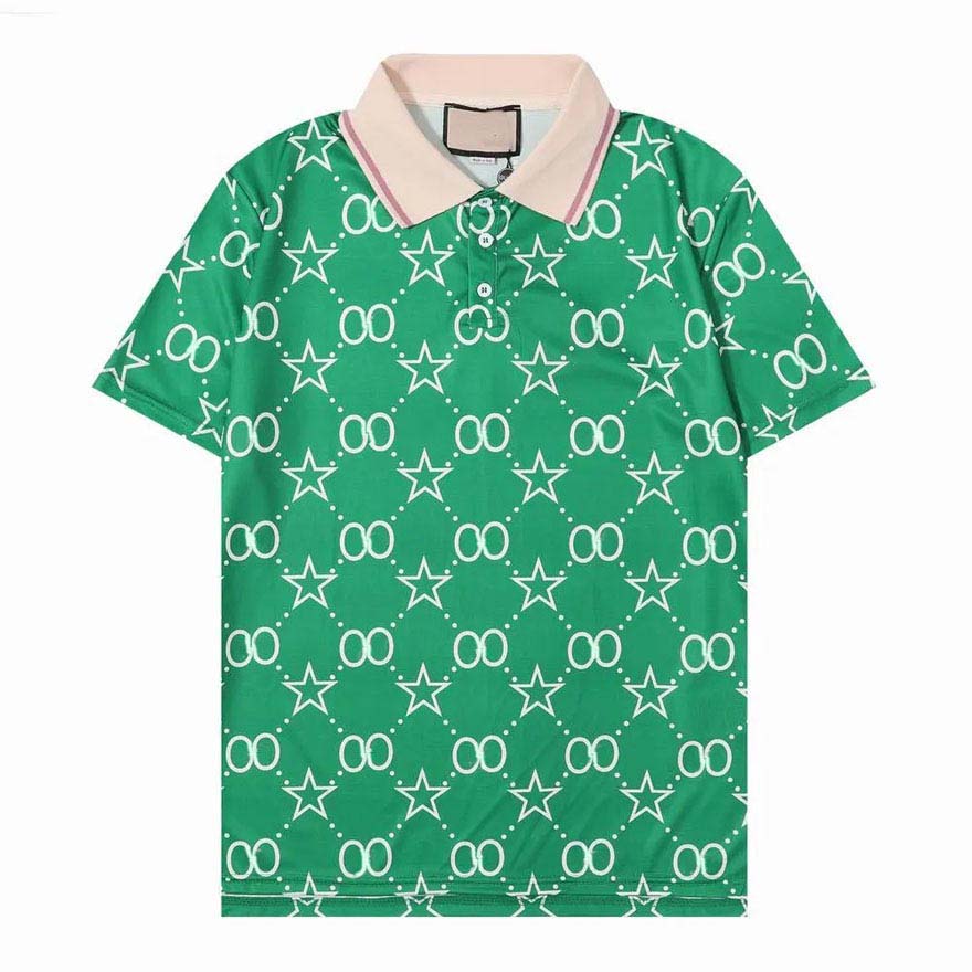 

Men's T-Shirts 2023ss mens women designer polos Double letter Water color print casual high quality fashion men wild top Blue