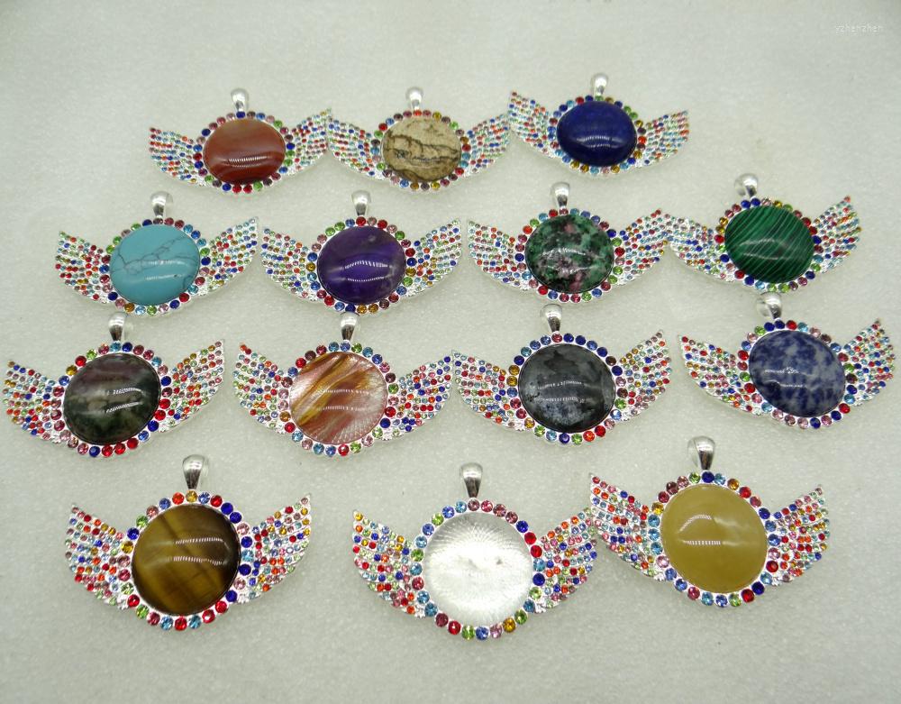 

Pendant Necklaces 1pcs Sell Natural Stone Quartz Crystal Tiger Opal Eye Round Shaped For Diy Jewelry Making Necklace Woman Man