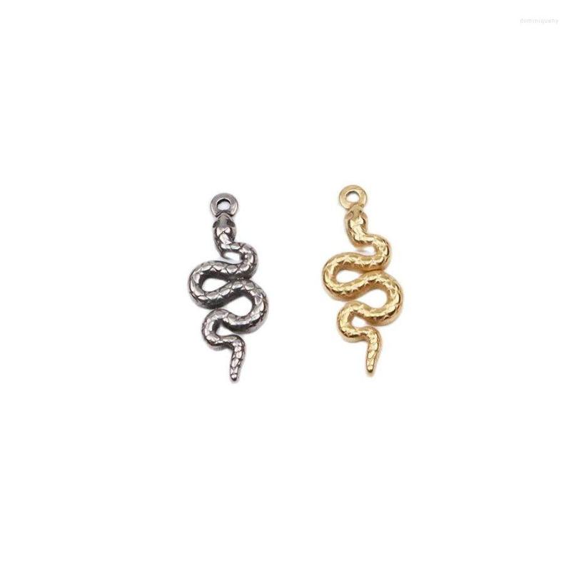 

Charms 5pcs 20 7mm Wholesell Casting Stainless Steel High Quality SnakeCharms Pendant DIY Necklace Earrings Bracelets Unfading 2 Colors