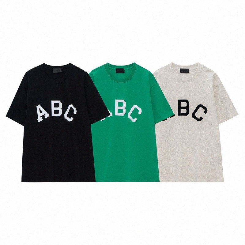 

fog Season 7 New Short Sleeve abc Letter Printing Simple Large Size High Street Tide Brand T-shirts Wholesale Foreign Trade w93k#, Green