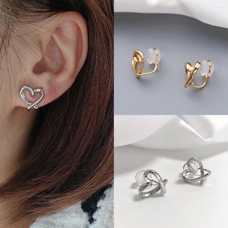 

Backs Earrings Korea Fashion Irregular Heart Ear Clips For Women Silicone Earring Without Piercing Girls Jewelry Gift Wholesale