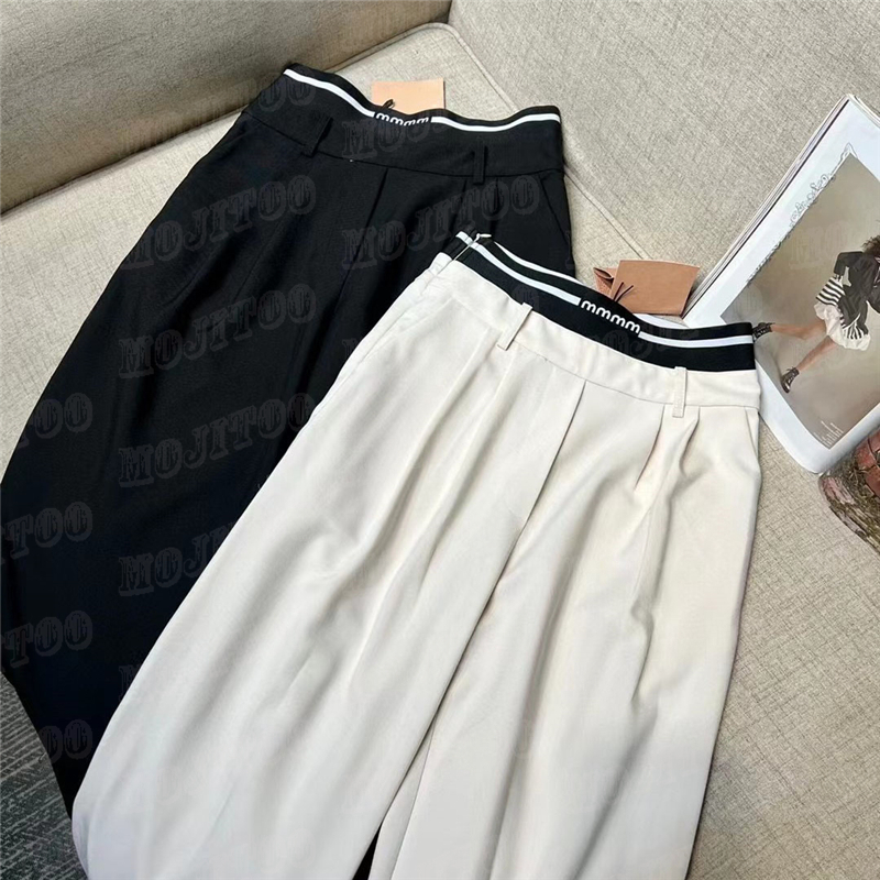 

Letter Webbing Suits Pants For Women Fashion Loose Trousers Charm Lady Casual Long Pant, White