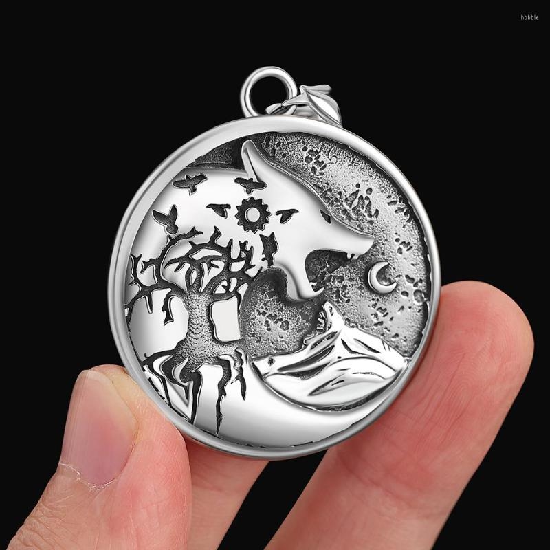

Pendant Necklaces Viking Wolf Moon Raven Necklace Men