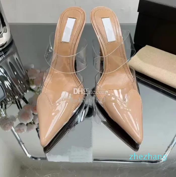 

2023-Summer Wedding Pointed Slippers Fashion Sandals Fairy Style Paired with Skirt Designer High Heels 10.5cm Shoes 35-42, As shown