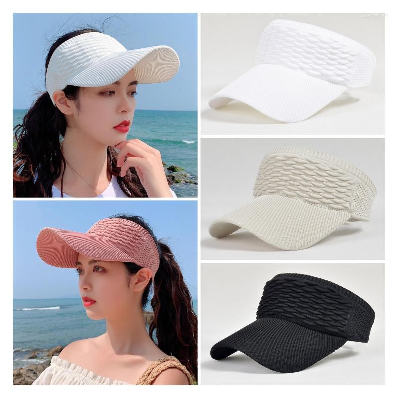 

Wide Brim Hats 2023 Unisex Sun Visor Adjustable Summer Sports Outdoor Cap Headband Hat Cycling Empty Top Sunshade Use, Beige